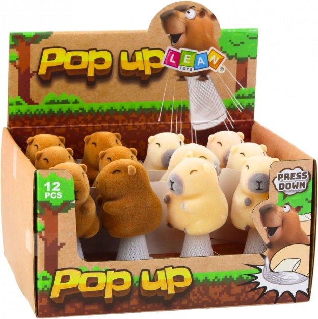 Skákajúca kapybara Pop Up béžová hnedá 10cm