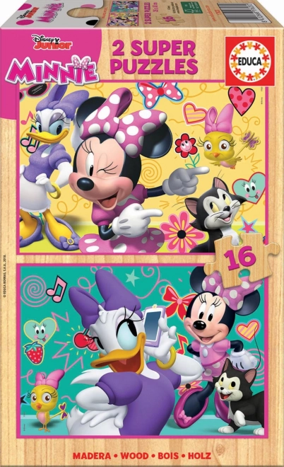 Drevené puzzle Minnie a Daisy