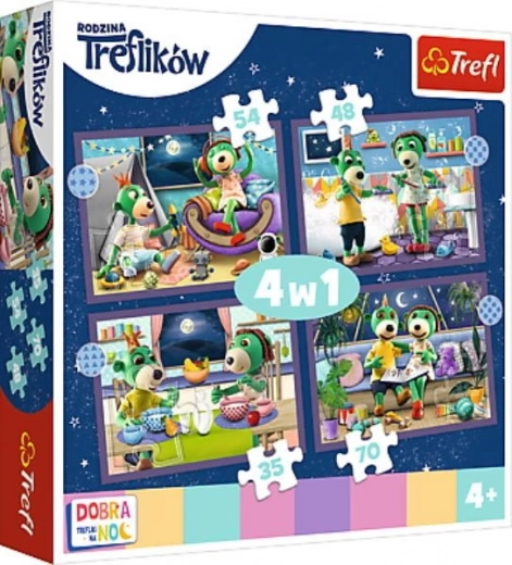 Puzzle 4v1 Treflíci pred spaním