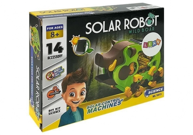 Edukativný solárny robot diviak DIY zelený