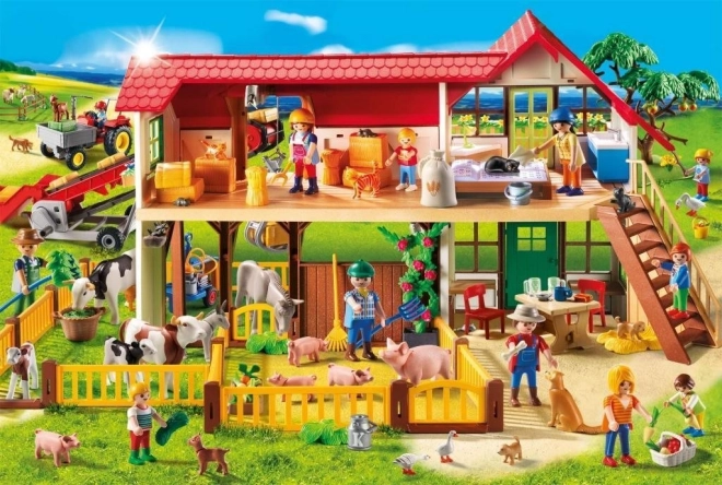 Puzzle Playmobil Farma 100 dielikov + figúrka Playmobil