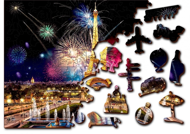 Wooden Puzzle Nočná Paríž 2v1, 75 dielikov