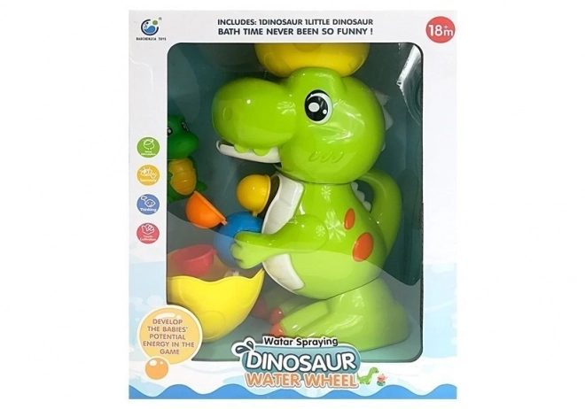 Kúpeľňový dinosaurus s vodným kolieskom