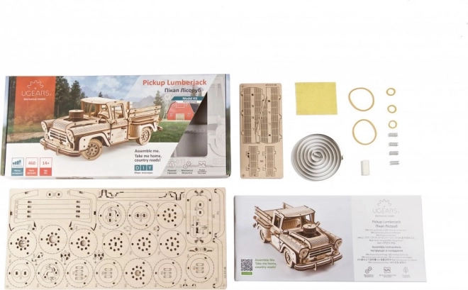 Ugears drevené mechanické puzzle Americký pick-up