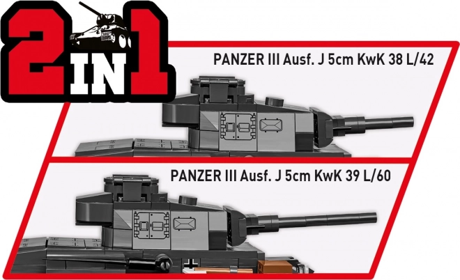 COBI II WW Panzer III Ausf J, 1:35, 590 k, 1 figúrka