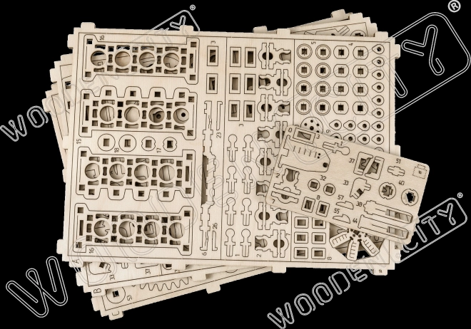 Drevené 3D puzzle Motor V8, 200 dielov