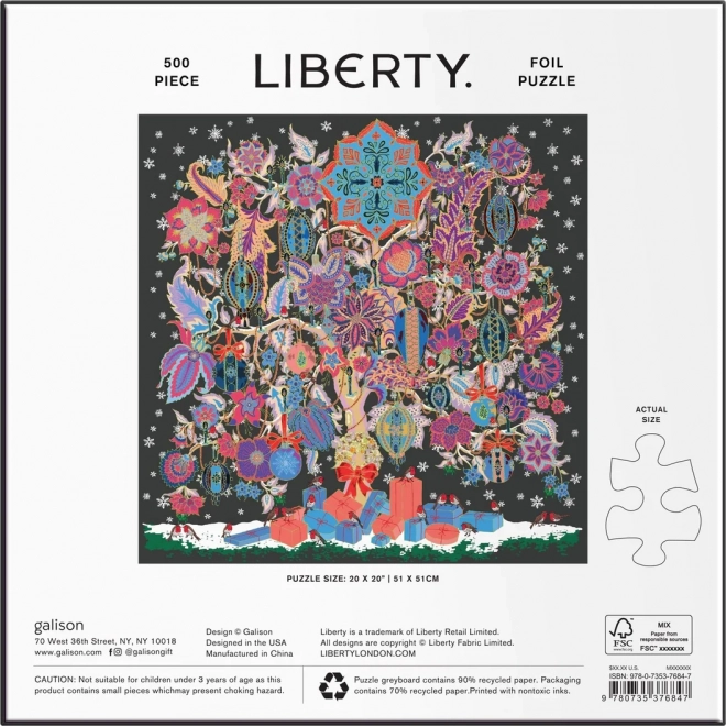 Štvorcové puzzle Liberty: Vianočný strom života 500 dielikov