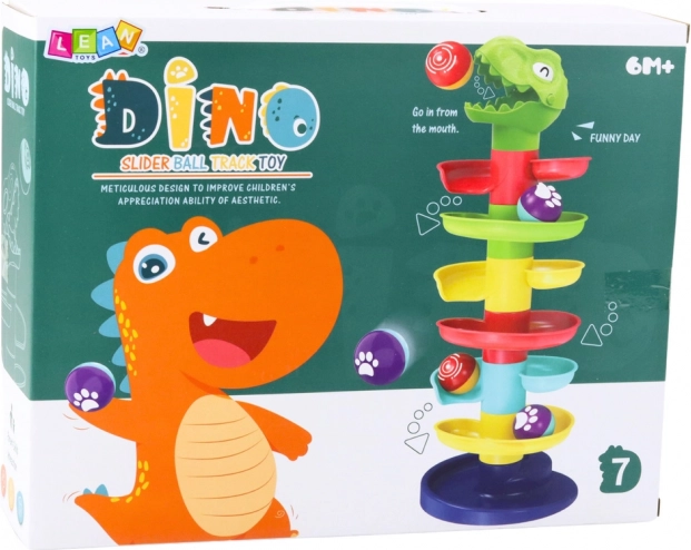 Veža šmykľavka s loptičkami a hlavou dinosaura