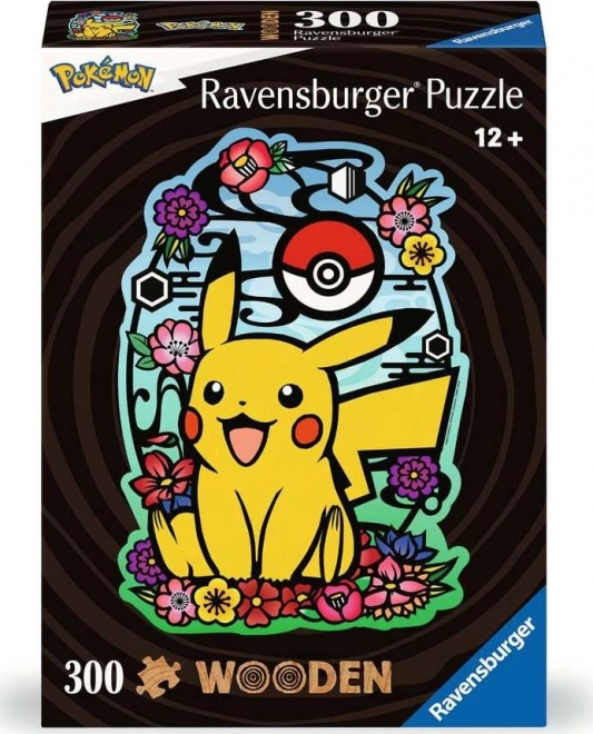 Drevené obrysové puzzle Pikachu 300 dielikov