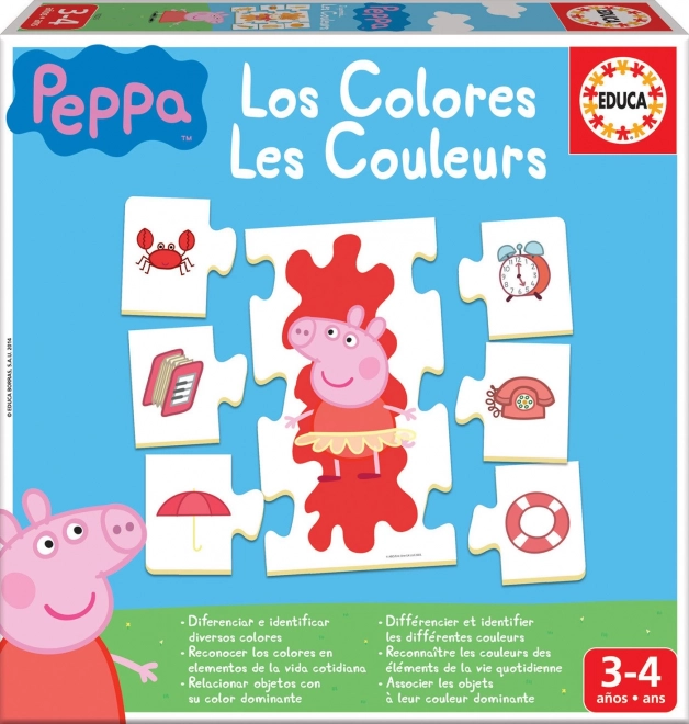 Puzzle Prasiatko Peppa: Učíme sa farby