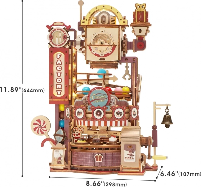 RoboTime 3D skladacia guľôčková dráha Továreň na čokoládu