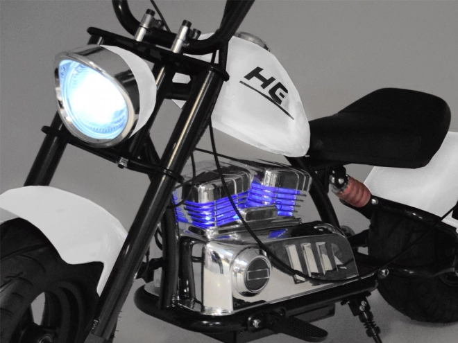 Elektrická motorka Chopper na batériu pre deti – Biela