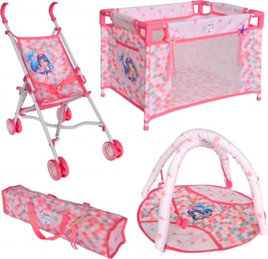 Skladací kočík a cestovná postieľka