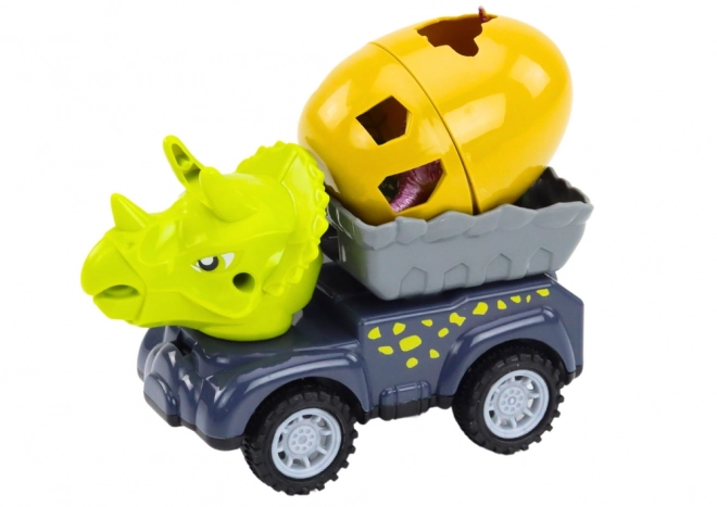 Auto Dino s vajcom a prívesom – set figúrok