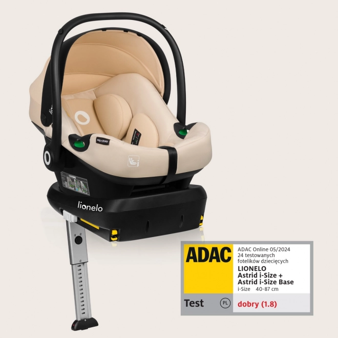 Lionelo autosedačka Astrid i-Size 40-87 cm, béžový piesok
