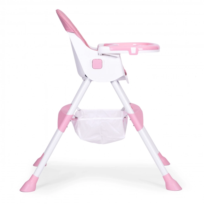 Detská stolička ECOTOYS na kŕmenie s táckou a košíkom, ružová