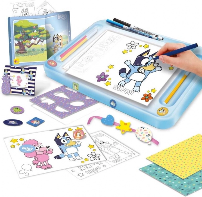 BLUEY svetelný kresliaci stôl A4 so šablónami