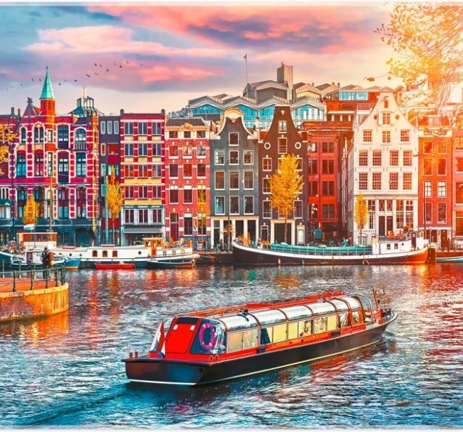 Realistický motív amsterdamských kanálov