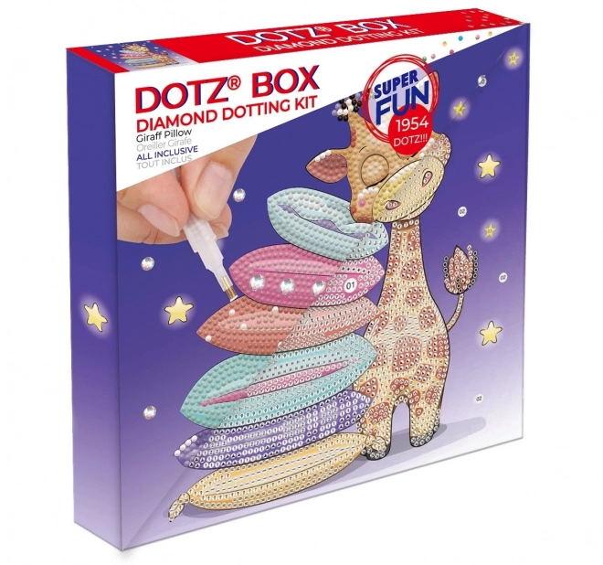 Mozaika s diamantmi - vankúš so žirafou