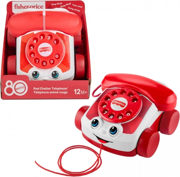 Telefón Fisher-Price Chatter – výročná edícia k 80 rokom MATTEL, červený