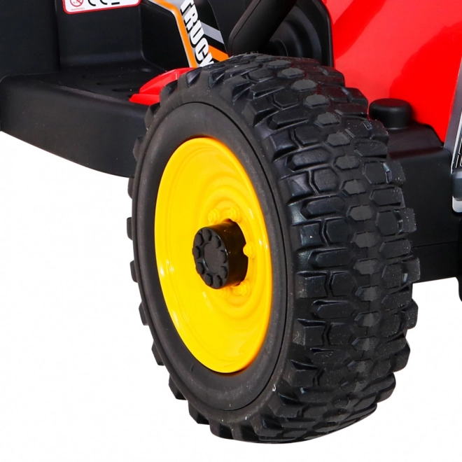 Pojazd traktor s prívesom Červený