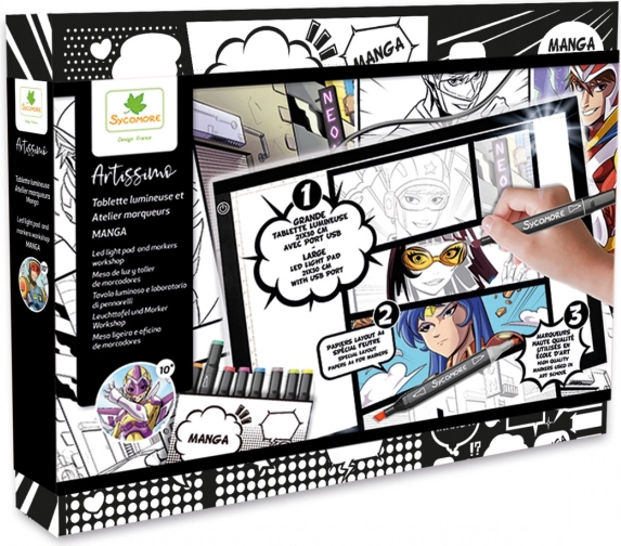 Artissimo - Kreatívna sada Manga so svetelným tabletom