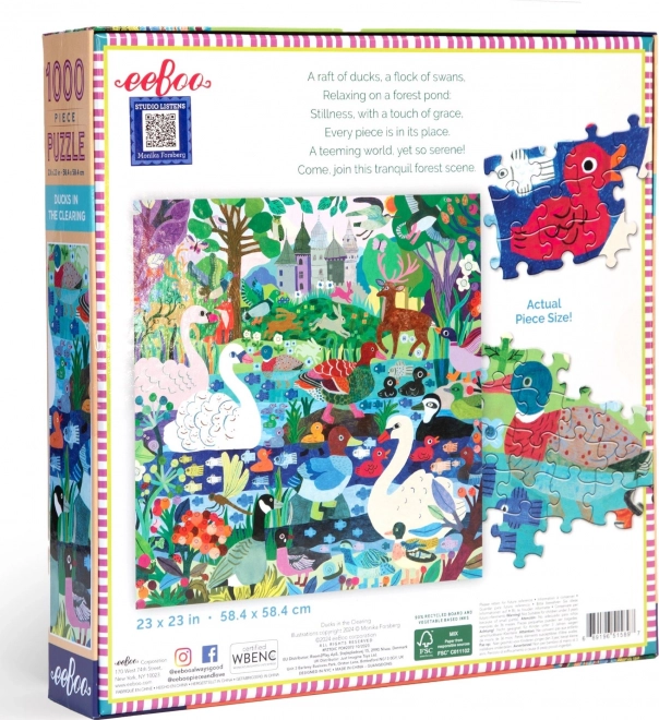Čtvercové puzzle Kachny na mýtince 1000 dielikov