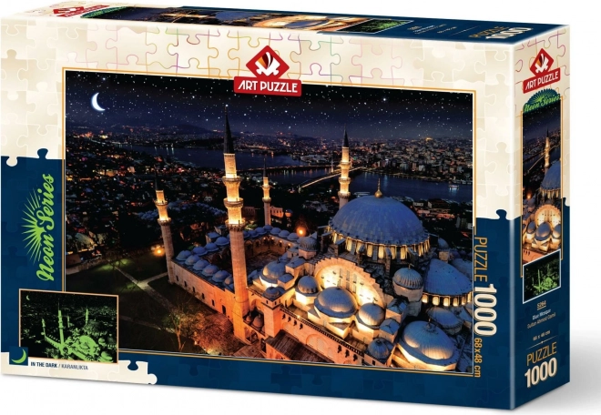 Svietiace puzzle Modrá mešita 1000 dielikov