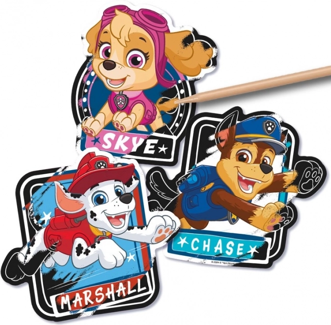 Kreatívna sada vyškriabavacích nálepiek Paw Patrol