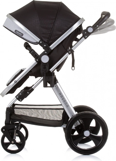 CHIPOLINO Kombinovaný kočík HAVANA 2v1 Obsidian – Silver