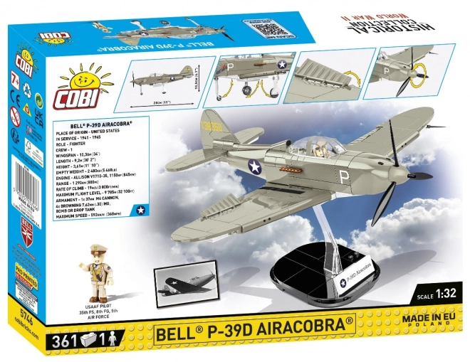 Stavebnica Bell P-39D Airacobra z druhej svetovej vojny 1:32