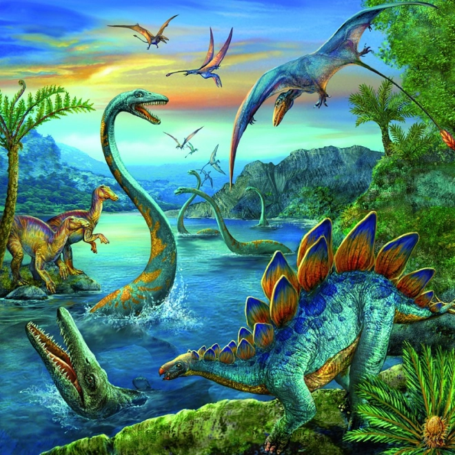 Tri dinosauří scény v jednom balení