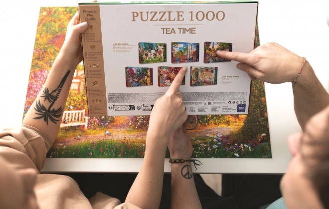 Premium Plus Puzzle 1000 ks - Čajový čas - Kvetinový trh, Paríž