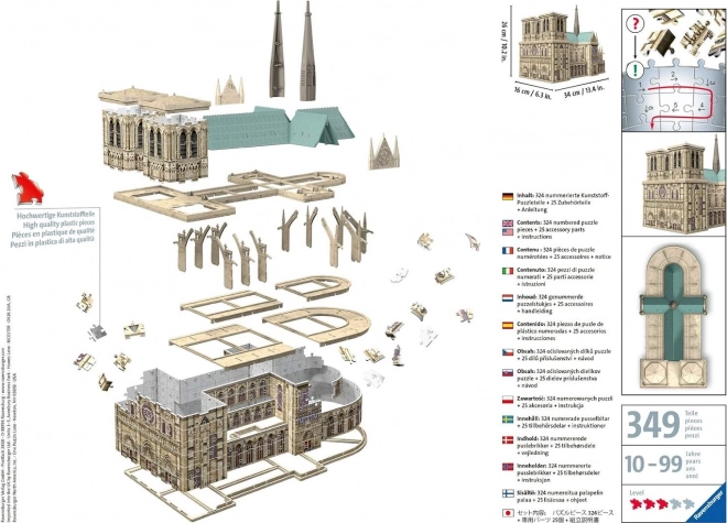 Ravensburger 3D puzzle Katedrála Notre-Dame, Paríž 349 dielikov