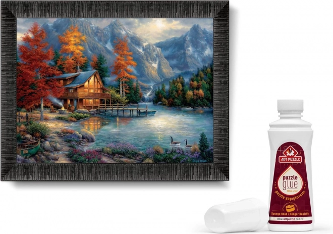 ART PUZZLE Puzzle s rámom a lepidlom 3v1 1000 dielikov – Tieň nad riekou