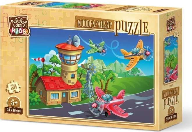 Drevené puzzle Blázniví piloti 50 dielikov