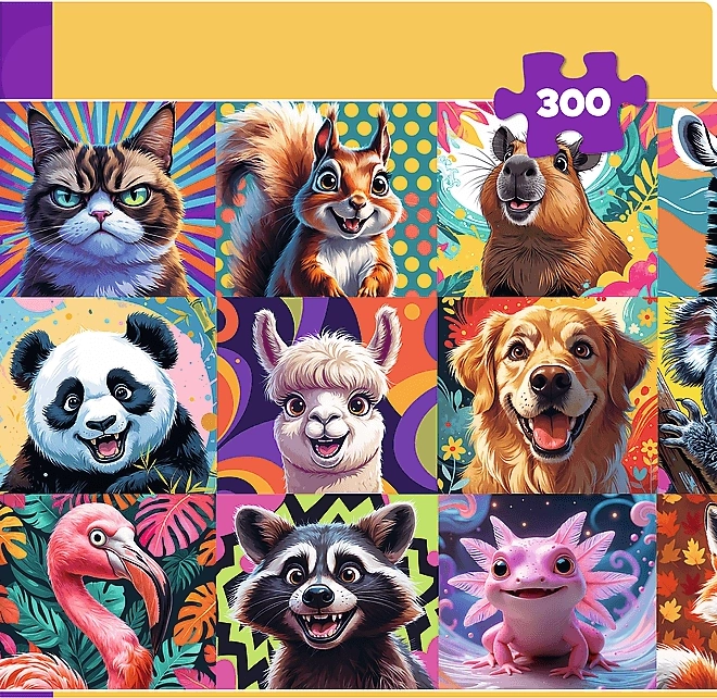 Puzzle Veselé zvieracie portréty 300 dielikov