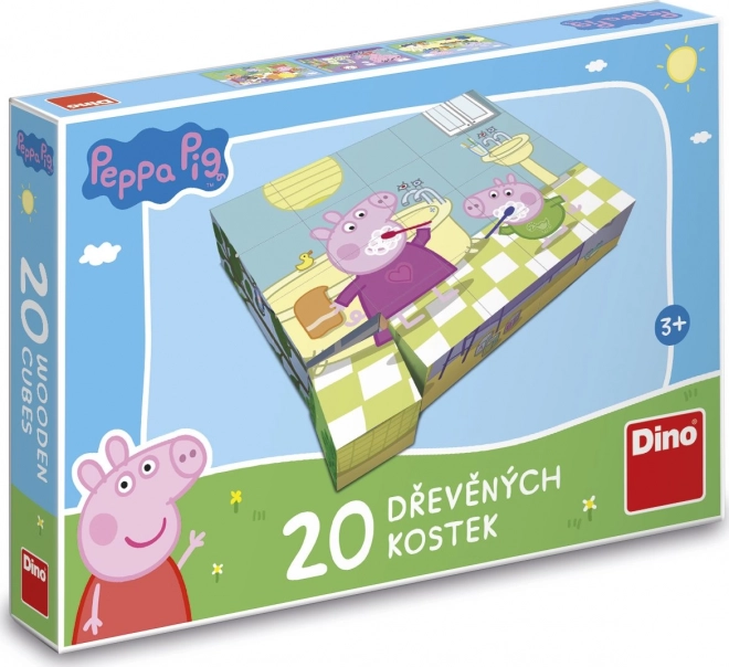 Drevené kocky Peppa Pig: Veselý deň – 20 kociek