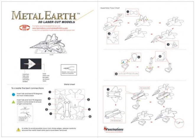 Metal Earth 3D Stíhací Letoun F-22 Raptor