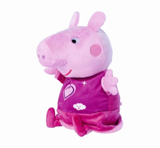 Plyšový cumlík na spanie Peppa Pig 2v1, hrajúci + svetlo, ružový, 25 cm