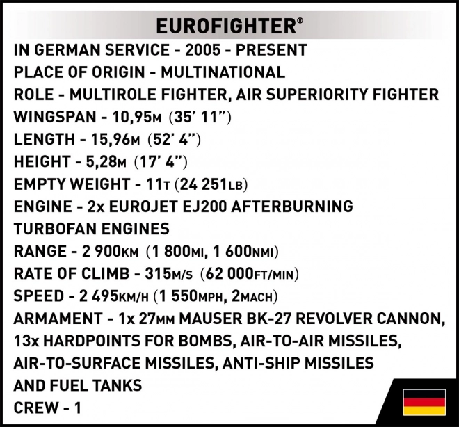 Cobi ozbrojené sily Eurofighter Typhoon Nemecko 1:48