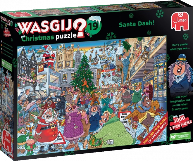 Jumbo Puzzle Wasgij Vianoce 19: Santa Chvátá! 2x1000 dielikov