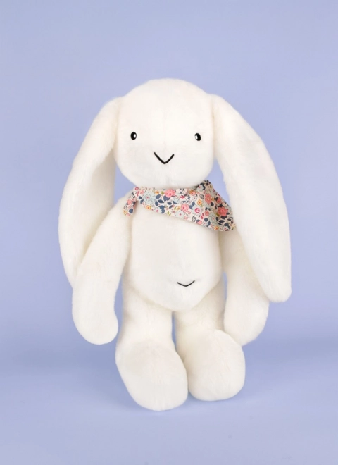 Doudou plyšový králik s šatkou biely 50 cm