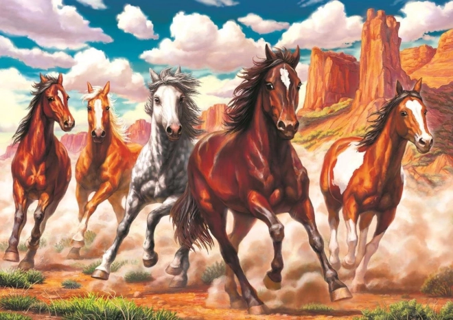 Puzzle Divoké kone v údolí 1000 dielikov