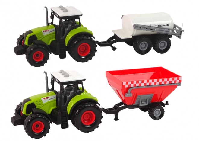 Veľký traktor s LED svetlami a zvukmi - sada 2 poľnohospodárskych strojov