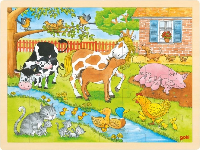 Drevené puzzle Život na farme 48 dielikov