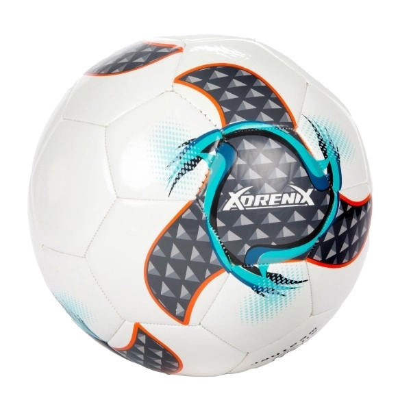 Futbalová lopta 23 cm veľkosť 5 šitá 4 farby v sáčku