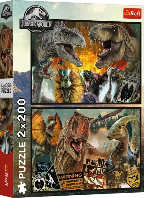 Puzzle 2x200 Prehistorický svet Jurský park