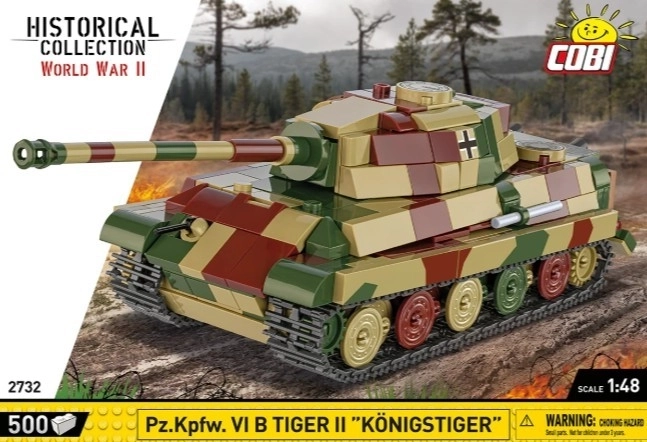Model tanku Tiger II Königstiger z plastových kociek