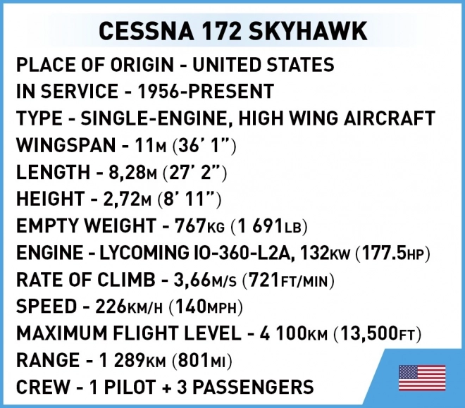 Cessna 172 Skyhawk žltá stavebnica